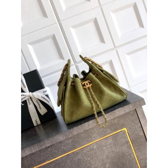 Mirror Quality Replica Chanel 25 Mini Hobo Bag in Suede Calfskin Green Clone