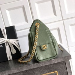 Mirror Quality Replica Chanel 25 Small Bucket/Shoulder Bag in Quilted Caviar Leather Green Clone