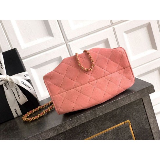 Mirror Quality Replica Chanel 25 Mini Hobo Bag in Pink Suede Calfskin Clone