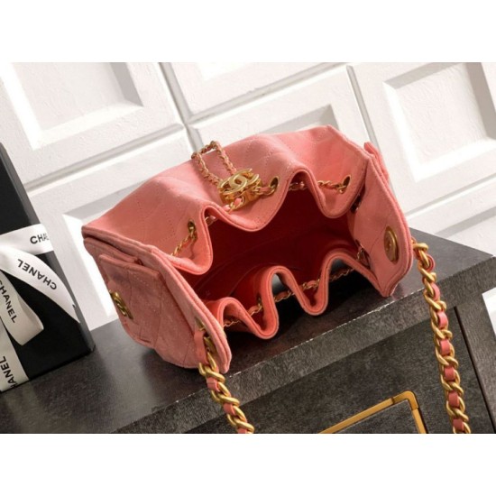 Mirror Quality Replica Chanel 25 Mini Hobo Bag in Pink Suede Calfskin Clone