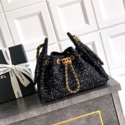 Mirror Quality Replica Chanel 25 Small Hobo Bag in Multicolored Tweed AS5631 Black Clone