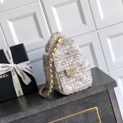 Luxury Replica Chanel Bags Chanel 25 Small Hobo Bag in Multicolored Tweed AS5631 White Knockoff Mirror Quality Replica Chanel Bags Chanel 25 Small Hobo Bag in Multicolored Tweed AS5631 White Clone