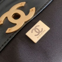 Mirror Quality Replica Chanel 25A Small Hobo Style Shopping Bag AS5634 Suede/Lambskin Brown/Black Clone