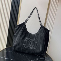 Mirror Quality Replica Chanel Vintage Denim XL Coco Cabas Tote Bag AS2138 Clone