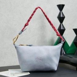 Mirror Quality Replica Miu Miu Gabardine Shoulder Bag 5NE841 Blue Clone