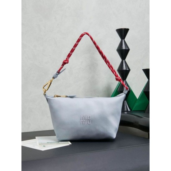 Mirror Quality Replica Miu Miu Gabardine Shoulder Bag 5NE841 Blue Clone