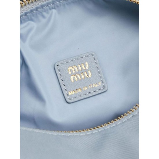 Mirror Quality Replica Miu Miu Gabardine Shoulder Bag 5NE841 Blue Clone