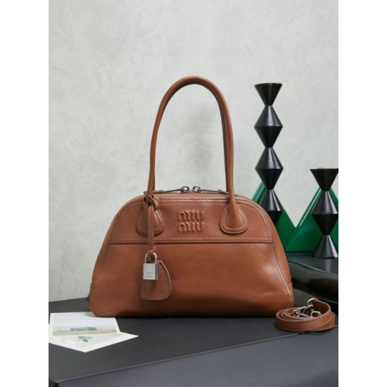 Luxury Replica Miu Miu Vivant Nappa Tote Bag 5BB199 Brown Knockoff Mirror Quality Replica Miu Miu Vivant Nappa Tote Bag 5BB199 Brown Clone