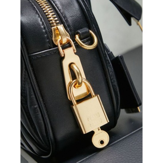 Mirror Quality Replica Miu Miu Arcadie Nappa Tote Bag Quilted 5BB123 Black Clone