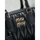 Mirror Quality Replica Miu Miu Arcadie Nappa Tote Bag Quilted 5BB123 Black Clone