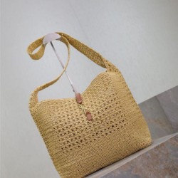 Mirror Quality Replica YSL Saint Laurent Le 5 à 7 Hobo Bag in Natural Raffia Clone
