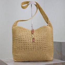 Mirror Quality Replica YSL Saint Laurent Le 5 à 7 Hobo Bag in Natural Raffia Clone
