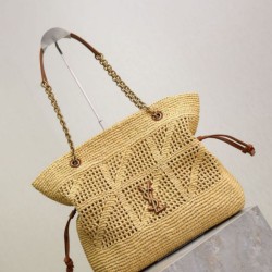 Luxury Replica Jamie YSL Saint Laurent Raffia Tote Bags Knockoff Mirror Quality Replica Jamie YSL Saint Laurent Raffia Tote Bags Clone