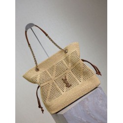 Mirror Quality Replica Jamie YSL Saint Laurent Raffia Tote Bags Natural Clone