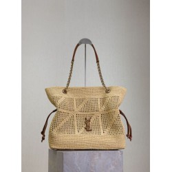 Mirror Quality Replica Jamie YSL Saint Laurent Raffia Tote Bags Natural Clone