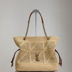 Mirror Quality Replica Jamie YSL Saint Laurent Raffia Tote Bags Natural Clone