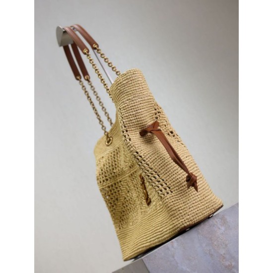 Mirror Quality Replica Jamie YSL Saint Laurent Raffia Tote Bags Natural Clone