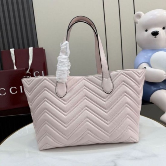 Mirror Quality Replica Gucci GG Marmont Medium Tote Bag 855279 Pink Clone