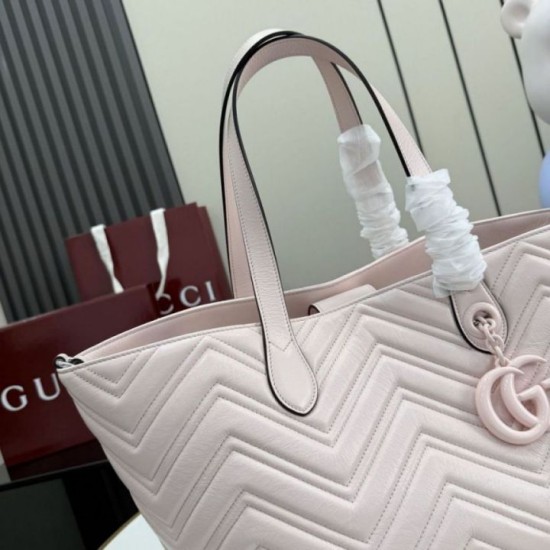 Mirror Quality Replica Gucci GG Marmont Medium Tote Bag 855279 Pink Clone