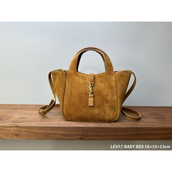 Mirror Quality Replica YSL Saint Laurent Le 5 à 7 Baby Bea Suede Tote Bag Clone