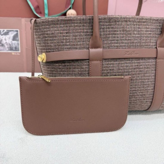 Mirror Quality Replica Loro Piana Ghiera Shopper Bag in Brown Clone