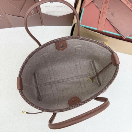 Mirror Quality Replica Loro Piana Ghiera Shopper Bag in Brown Clone