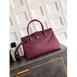 Mirror Quality Replica Chanel Executive Cerf Tote Bag in Burgundy Clone