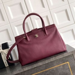 Mirror Quality Replica Chanel Executive Cerf Tote Bag in Burgundy Clone