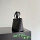 Mirror Quality Replica Bottega Veneta Small Unisex Woven Zip Tote Bag in Black Clone