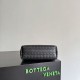 Mirror Quality Replica Bottega Veneta Small Unisex Woven Zip Tote Bag in Black Clone