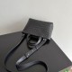 Mirror Quality Replica Bottega Veneta Small Unisex Woven Zip Tote Bag in Black Clone
