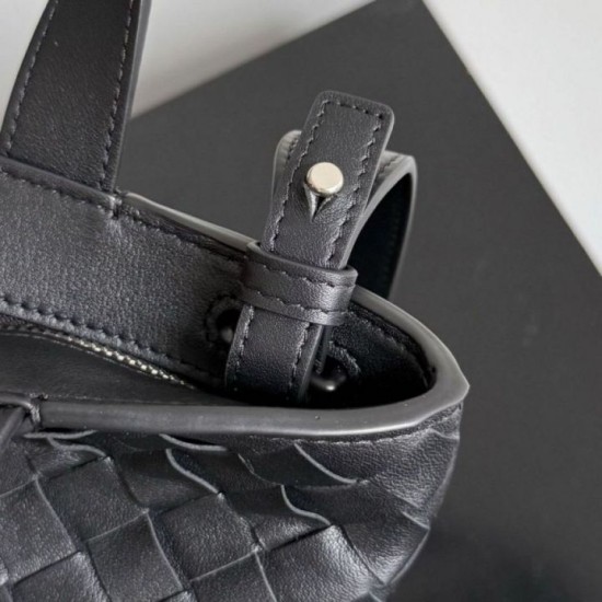 Mirror Quality Replica Bottega Veneta Small Unisex Woven Zip Tote Bag in Black Clone