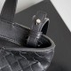 Mirror Quality Replica Bottega Veneta Small Unisex Woven Zip Tote Bag in Black Clone