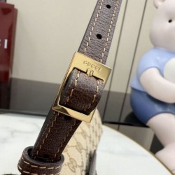 Mirror Quality Replica Gucci Horsebit Ristretto Medium Crossbody Bag A0020Y Brown Clone