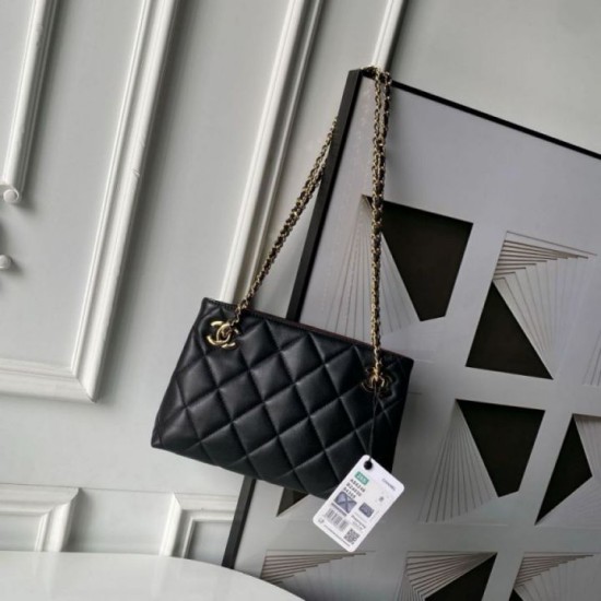 Luxury Replica Chanel 26S Small Tote Bag AS6248 Black Knockoff Mirror Quality Replica Chanel 26S Small Tote Bag AS6248 Black Clone