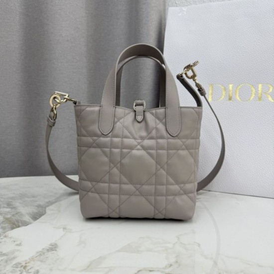 Luxury Replica Dior Toujours Small Vertical Tote Bag Gray Knockoff Mirror Quality Replica Dior Toujours Small Vertical Tote Bag Gray Clone