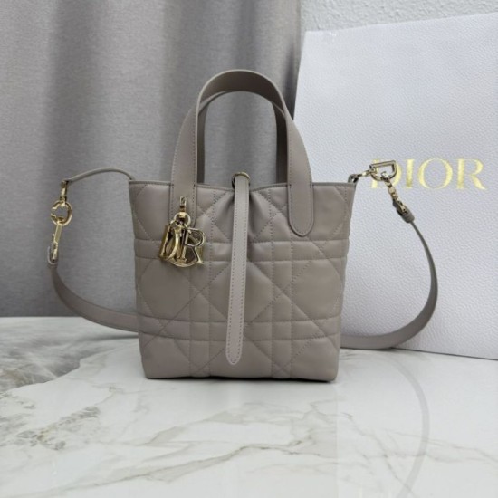 Luxury Replica Dior Toujours Small Vertical Tote Bag Gray Knockoff Mirror Quality Replica Dior Toujours Small Vertical Tote Bag Gray Clone
