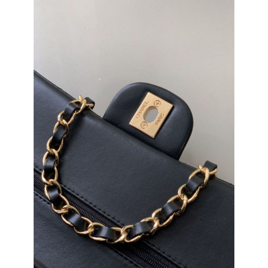 Mirror Quality Replica Chanel Classic Flap Handbag A1112 Black 20/25cm Clone