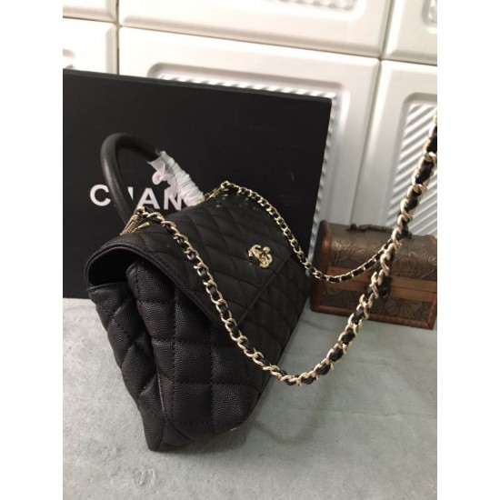 Mirror Quality Replica Chanel Coco Handbag Black 23/28cm 02 Clone