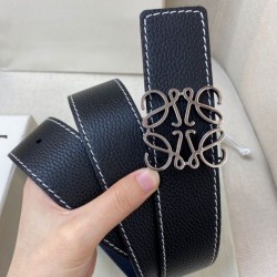 Luxury Replica Loewe Anagram Reversible Belt 40mm Black/Navy Blue Knockoff Mirror Quality Replica Loewe Anagram Reversible Belt 40mm Black/Navy Blue Clone