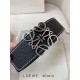 Mirror Quality Replica Loewe Anagram Reversible Belt 40mm Black/Navy Blue Clone