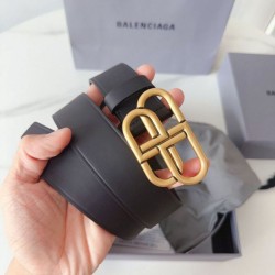 Mirror Quality Replica Balenciaga BB Belt with BB Logo Buckle 35mm Black Clone