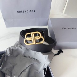 Mirror Quality Replica Balenciaga BB Belt with BB Logo Buckle 35mm Black Clone