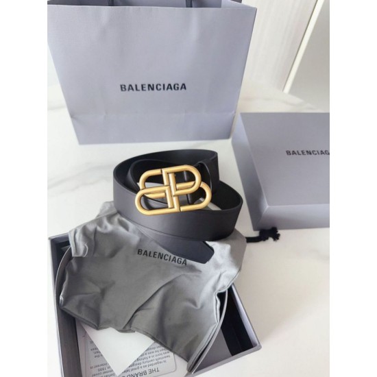 Mirror Quality Replica Balenciaga BB Belt with BB Logo Buckle 35mm Black Clone