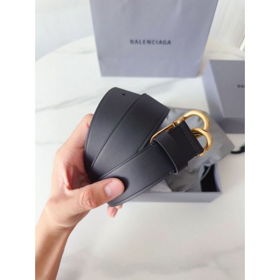 Mirror Quality Replica Balenciaga BB Belt with BB Logo Buckle 35mm Black Clone