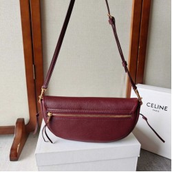 Mirror Quality Replica Celine Halfmoon Small Soft Triomphe Bag Burgundy Clone