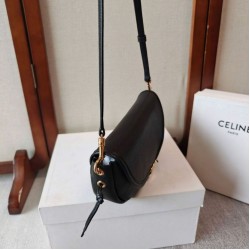 Mirror Quality Replica Celine Halfmoon Small Soft Triomphe Bag Black Clone