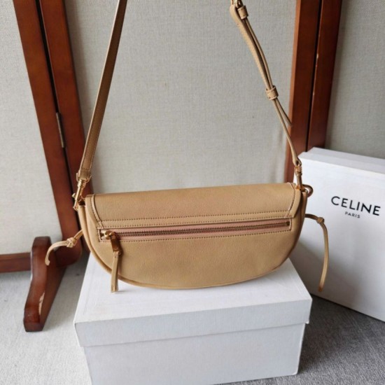 Mirror Quality Replica Celine Halfmoon Small Soft Triomphe Bag Apricot Clone