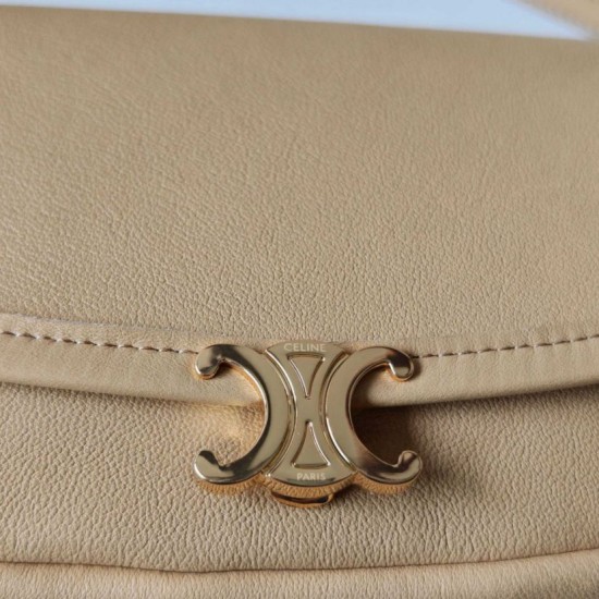 Mirror Quality Replica Celine Halfmoon Small Soft Triomphe Bag Apricot Clone
