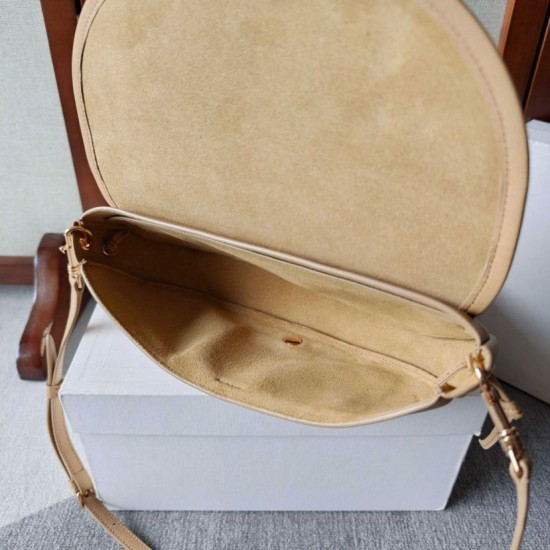 Mirror Quality Replica Celine Halfmoon Small Soft Triomphe Bag Apricot Clone